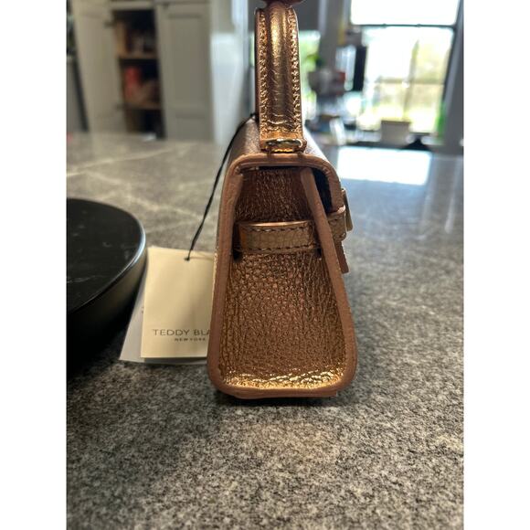 Rare Teddy Blake Ava 6" Micro Handbag – Oro Rosa Gold Leather – NWT - Picture 2 of 7